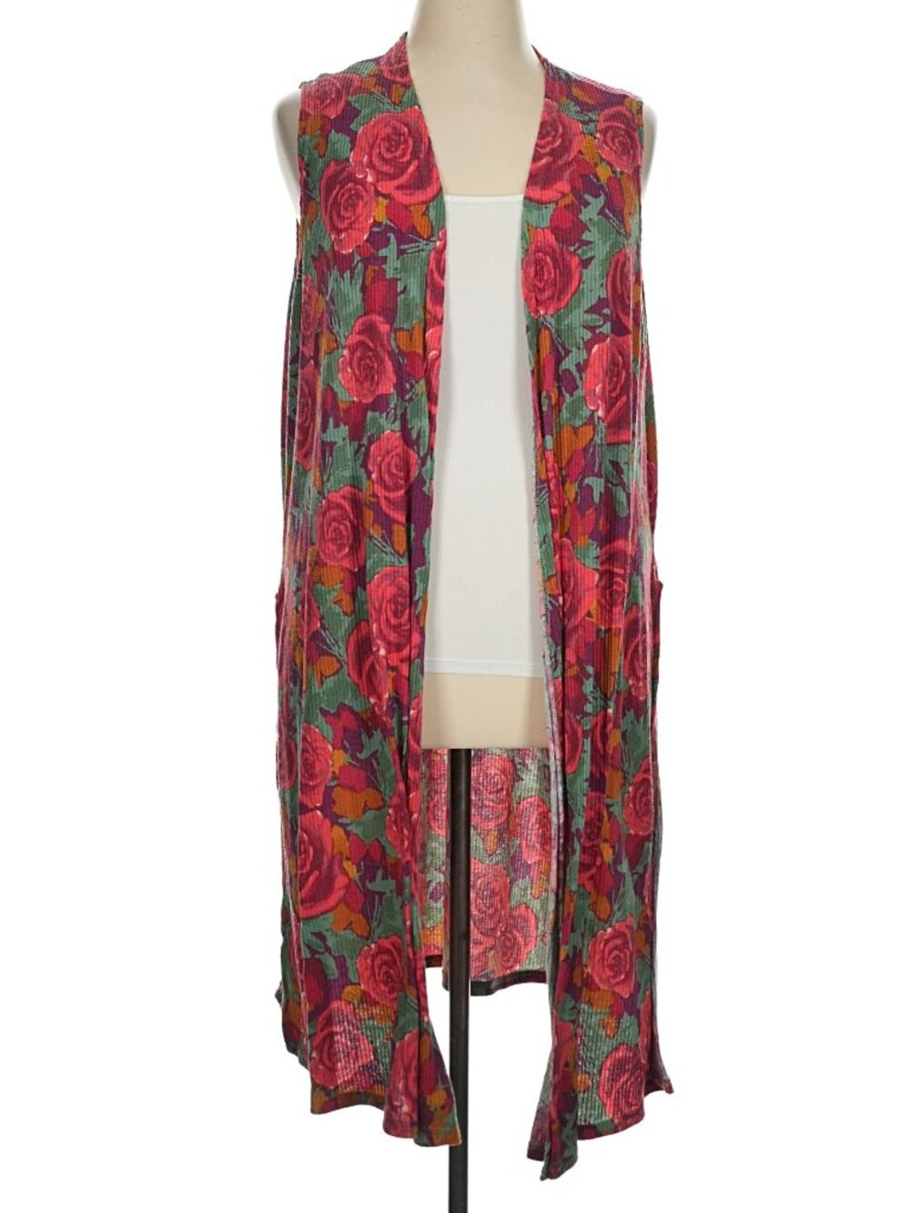 LuLaRoe Size XL Multi Color Floral Sleeveless Cardigan Duster Long Vest